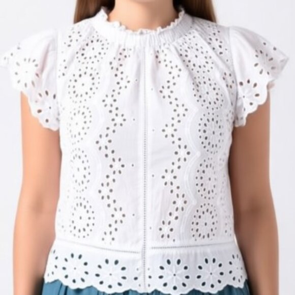 Bailey 44 Tops - Bailey 44 White Eyelet Crop Top. Size US XL. Excellent preowned condition.